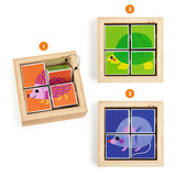 DJ1956Tournibist 9 Wooden Swivel Puzzles Pieces in Frame, Dragonfly Toys 