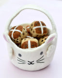 Felt Easter Egg Hunt Basket (White Bunny) Dragonfly Toys