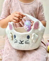 Felt Easter Egg Hunt Basket (White Bunny) Dragonfly Toys