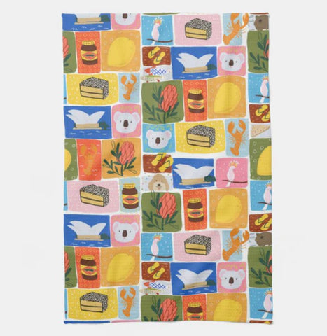 Kitchen Tea Towel -Aussie Icons by Suki McMaster