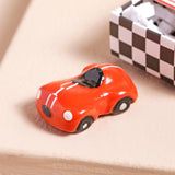 Tiny Matchbox Ceramic Racing Car Token