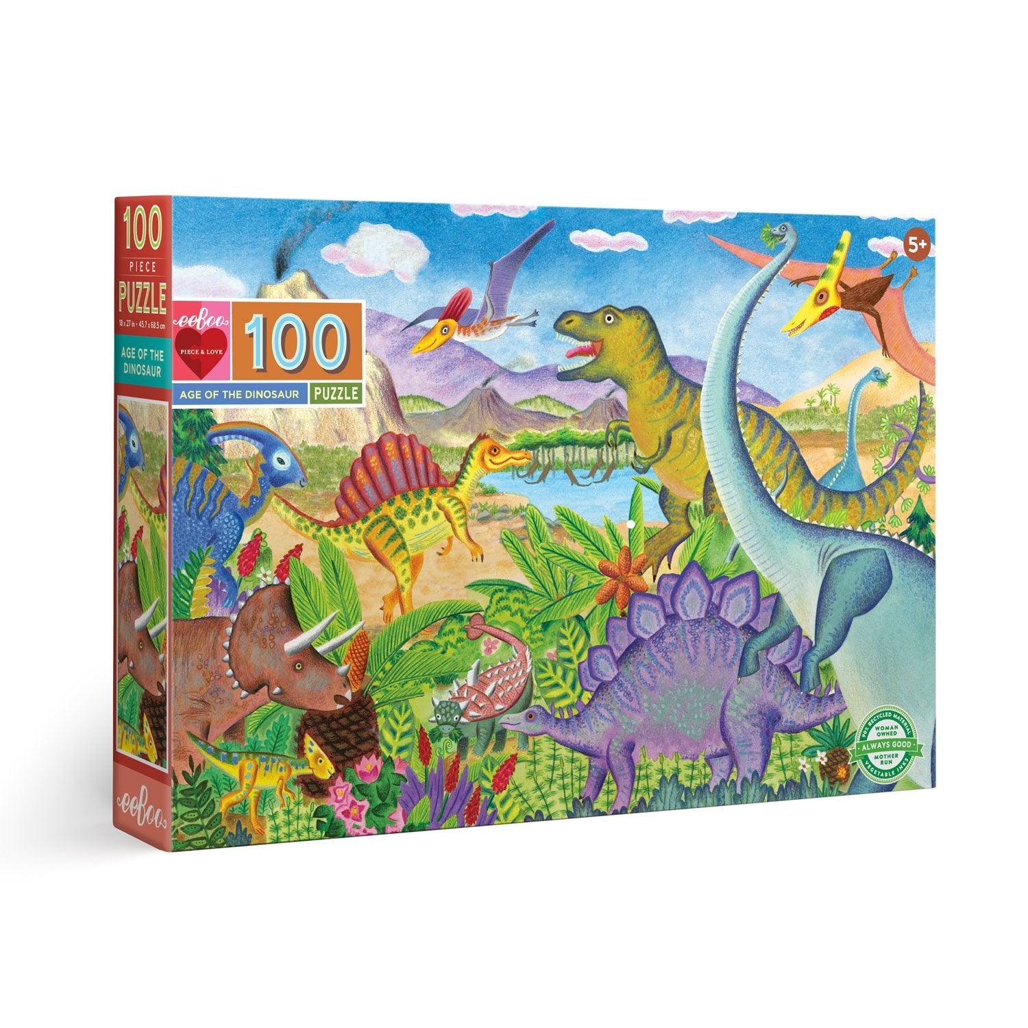 Age of the Dinosaur 100 Piece Puzzle by Eeboo – Dragonfly Toys